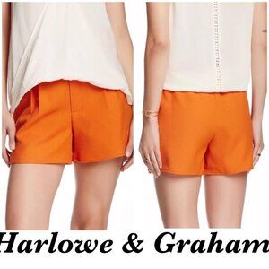 Harlowe & Graham Women's Textured Crepe Zip Front Work Short sz S